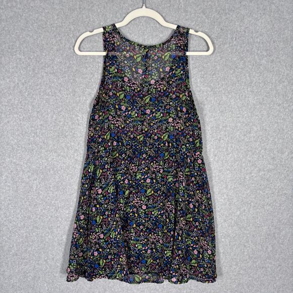 H&M Dress 6 Mini Floral Sheer Babydoll Coquette Skater Feminine Festival Cottage - Picture 9 of 10